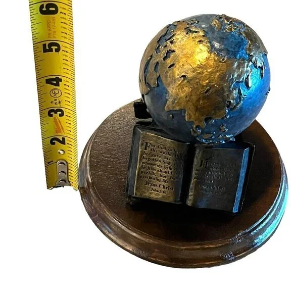 Signed Max Greiner Earth Globe The Great Commission Numbered Bible Sculptures